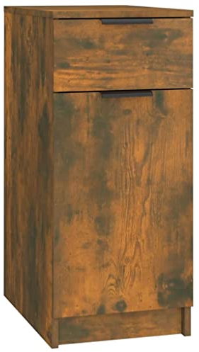 vidaXL Schreibtischschrank Aktenschrank Büroschrank Aufbewahrung Schrank Lagerschrank Büromöbel Arbeitszimmer Räuchereiche 33,5x50x75cm Holzwerkstoff