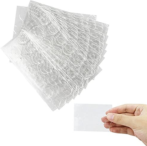 240 Pcs Autocollants à Ongles, 10 Feuilles Faux Onglets Autocollants Double Face, Autocollant d'Ongle Adhésif Transparent, Nail Glue Jelly Gel Ruban Adhésif pour Manucure de Nail Art