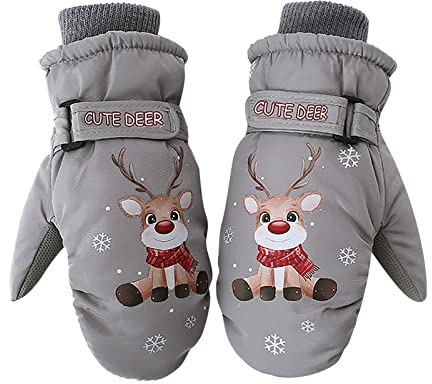 Innerternet Winterhandschuhe Kinder Wasserdichte Handschuhe Jungen Mädchen Kinderhandschuhe Skihandschuhe Thermohandschuhe Winddicht Fäustling mit Klettverschluss Schöner Druck für 1-6 Jahre…