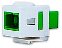 Glasfaser Keystone Modul KMK-SC Simplex OS2 APC Kupplung Grün Einbau Steckdose Patch Glasfaserkabel Adapter Netzwerk Buchse Koppler SNAP IN Weiß und Schwarz (Glasfaser Modul 228080900 Weiß)