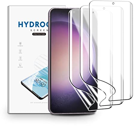 nvskvd Films de Protection d'écran pour Samsung Galaxy S23, 3 Pièces Film Hydrogel Transparent HD Souple en TPU Film de Protection d'écran Anti-traces de Doigts