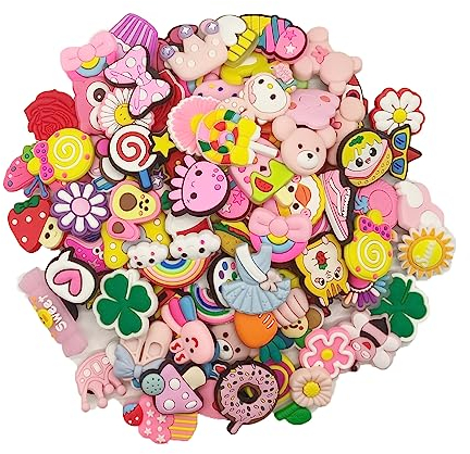 Wanlxc Schuh Charms Verschiedene Schuhanhänger Frauen Schuhe Dekorationen Nettes Design Clogs und Armband Dekoration Zubehör für Kinder Mädchen Frauen Weihnachtsfeier Geburtstagsgeschenke (30PCS B)