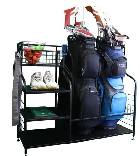 Izzo Unisex Garage Golf Storage Organizer, Black