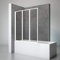 Schulte pare-baignoire 127 x 140 cm, profilé blanc, 3 volets pivotants (47+40+40), écran mobile réversible rabattable, 180° contre le mur, verre de sécurité 3 mm transparent, joint d'étanchéité
