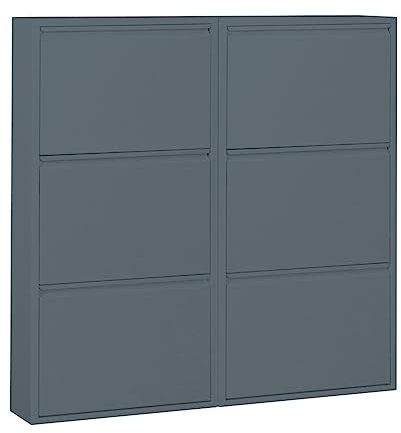 ebuy24 Pisa Schuhschrank mit 6 Klappen/Türen in grau