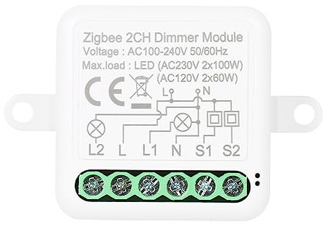 Vislone Dimmer Switch Module App Remote Control Curtain Switch Works with Alexa Google Home 2 Gang Switch