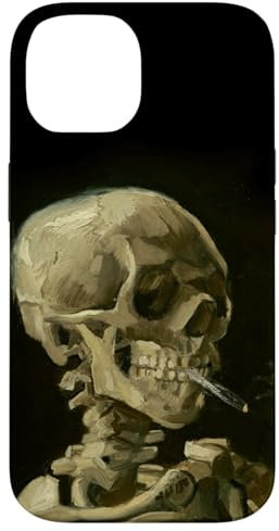 Hülle für iPhone 14 Van Gogh Malerei Kopf des Skeletts Zigarette Kunst Telefon Abdeckung