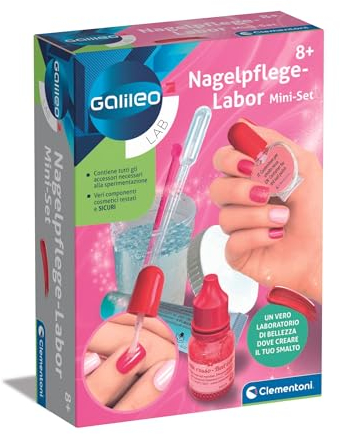 Clementoni Galileo Lab Nagelpflege-Labor Mini-Set - Nageldesigns selber erschaffen - Nagelpflege Set für Kinder ab 8 Jahren 59325