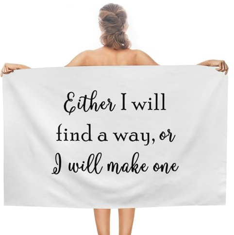 CustonCares Strandtuch mit inspirierenden Sprüchen, 78 x 130 cm, saugfähig, sandfrei, schnell trocknend, mit inspirierenden Sprüchen, Picknick-Handtuch, 78,9 x 130,9 cm, für Erwachsene, Männer, Frauen