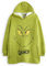 The Grinch Kinder tragbarer Decken-Hoodie | Grüner Kapuzen-Fleecepullover für Kinder mit Grinch-Charaktergesicht und Fellhaaren | Sherpa-gefütterte Loungewear mit Taschen Weihnachts