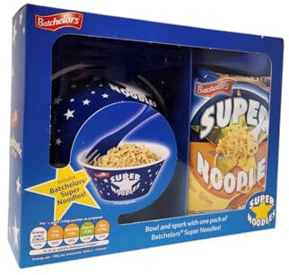 Noodletastic Gift Set Batchelors Super Noodles with Bowl & Spork Tasty Snack for 1 or Main Meal for 2 Easy to Cook Noodles