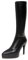 Stivali Alti Fino al Ginocchio con Punta affilata in Pelle PU Elastica da Donna, Stivali con Tacchi a Spillo, Stivali alla Moda Autunno Inverno, Stivali a metà Polpaccio,Nero,36 EU
