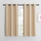 NICETOWN Vorhänge Beige Blickdicht Bistrogardine 2er Set H120 x B107 cm Vorhang Kurz Fenster Gardinen mit Ösen Kurz Thermo Gardine Fenstergardinen Modern Schlafzimmer, Biscotti Beige H120 x B107 cm