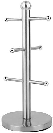 Brrnoo Mug Tree, Stainless Steel Mug Rack Tree Mug Holder Coffee Mug Holder Cup Holder Organizer Countertop Storage