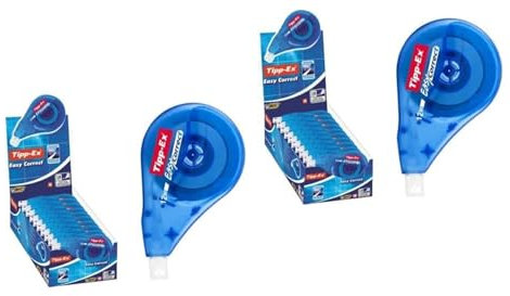 Tipp-Ex Korrekturroller Easy Correct zum seitlichen Korrigieren, 12m x 4,2mm, 2 x 10er Pack, Ideal für das Büro, das Home Office oder die Schule