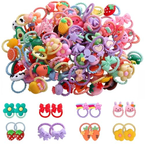 Guyode 100 Piezas Coleteros Pelo Niña Coloridas