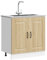 Homgoday Mueble bajo para Fregadero Kalmar Roble Sonoma 80x46x81,5 cm Mueble bajo de Cocina Módulos de Cocina sin encimera Mueble de Lavabo