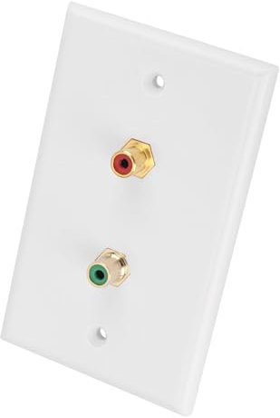 Panel de Pared de 2, Conector Dual US Standard 2 Interfaces Audio Video Video Wall Plate Plate Outlets, Fácil de Instalar para la Pared, Cableado en la Pared