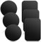 JJUNW 6 placas de metal para teléfono móvil, placa de metal fina, autoadhesivas, juego rectangular y redondo, placa de metal para imanes, accesorios para coche, soporte para teléfono móvil (negro)