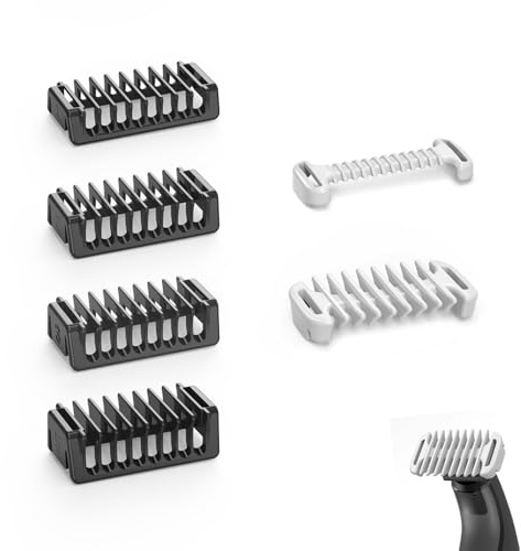 Aufsätze Intimhautschutz 3mm Körperkamm mit 1/2/3/5 mm Schutzkamm-Set für O Blade QP2724 QP2834 QP2520 QP2530 QP2620 360 Pro, Elektrorasierer-Aufsätze Oblade Zubehör, 6 Stück