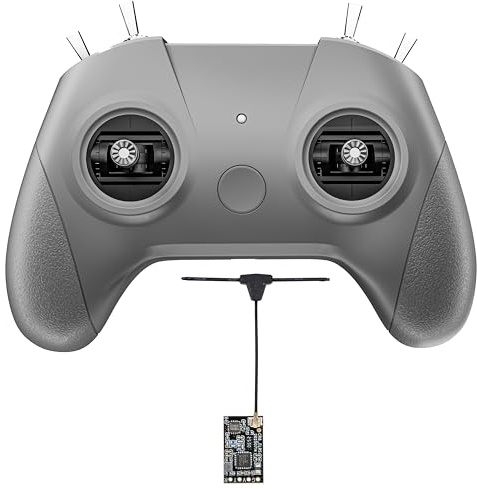 C8 ELRS V3 Fernsteuerung mit Nano Empfänger CR8 für FPV-Drohnen/Tiny Whoop/Fixed Wing, FPV-Drohnen-Simulator-Controller für Anfänger, Modus 2 (C8 ELRS Controller & Empfänger)