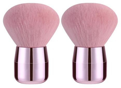 2Pcs Pink Nail Dust Brush Soft Nail Arts Dip Powder Brush Remover Nails Brush Nail Dust Brush Cleaner Brushes Brush for Acrylic Nails Gel and Makeup PowderBlush Brushes Nail Art Polish Tools