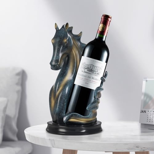 KAQvserbb Horse Head Wine Bottle Holder - Modern Wine Storage Display Rack with Exquisite Appearance, Ready to Use, Easy to Clean, Multifunction Decorative Stand for Home Decor