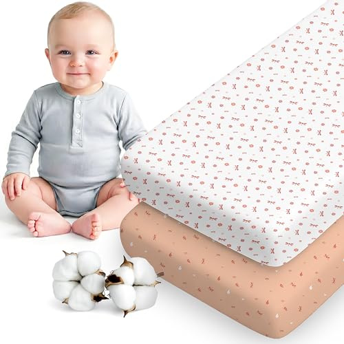 Dreamzie - 2er Set Spannbettlaken 70x140 cm Babybett - Baumwolle | Libelle Rosa/Weiß · 70x140 cm · Kinderbett · Soft · Atmungsaktiv · Oeko-Tex