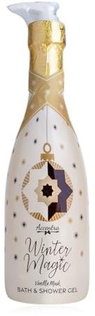 Accentra Duschgel WINTER MAGIC Pflegebad im Pumpspender, 460ml, Duft Vanilla Musk, Geschenkset in weiß, gold, schwarz, Wellness für Frauen zu Weihnachten