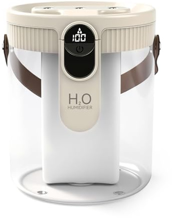 Nikou Luftbefeuchter mit 3 Sprühdüsen, 1500ML Ultraschallgerät Humidifier, Tragbarer Leise Feuchtigkeitssensor mit Nachtlicht und Automatischer Abschaltung, für Schlafzimmer Büro (Beige)