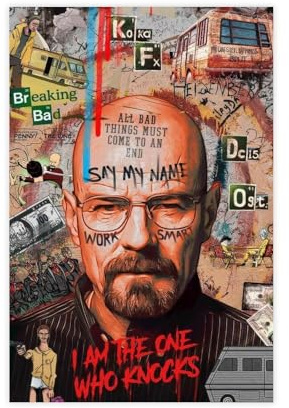 BKHJSASU Poster auf Leinwand, Motiv: Breaking Bad The Knocker, Wandkunst, Dekordruck, Bild Gemälde für Wohnzimmer, Schlafzimmer, Dekoration, 30 x 45 cm