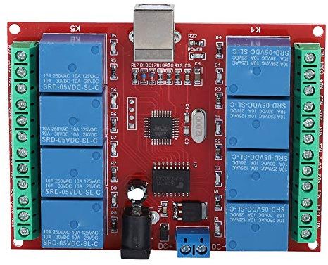 Tomantery USB Intelligent Control 8-Kanal-Schaltrelaismodul für Computer, Stabile Verbindung für WIN7/XP 32/64-Bit-System, Leiterplattenproduktion für PC-Benutzer