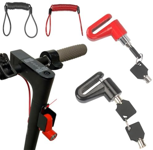 Diebstahlsicheres Scheibenbremsschloss mit Stahldrahtkabel, 110 dB Alarm & leichtes 160g Design, kompatibel mit Xiaomi M365 und anderen 2-Rad-Scheibenbrems-Rollern, Fahrrädern, Motorrädern
