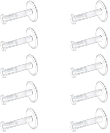 LAURITAMI 10 Stück Lippenpiercing Stecker, 6mm 8mm 10mm 12mm Klar Flexibel Piercing Labret, Tragus, Ohr, 16G Unisex Piercing Stab Set
