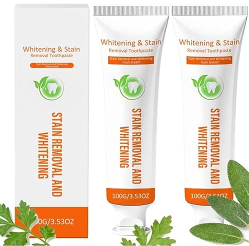 Whitening Toothpaste, Fluoride-Free for Sensitive Teeth, Brighten Teeth, and Support Gum Health with Long-Lasting Mint Freshness, Natural Ingredients, Protects Tooth Enamel
