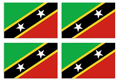 Kiwistar Aufkleber 4,5 x 3 cm St. Kitts und Nevis - Land Staat Autoaufkleber Flagge Länder Wappen Fahne Sticker Kennzeichen - Auto - Fahrrad - LKW
