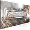 decomonkey Bilder Abstrakt 120x40 cm 1 Teilig Leinwandbilder Bild auf Leinwand Vlies Wandbild Kunstdruck Wanddeko Wand Wohnzimmer Wanddekoration Deko Diamenten glas modern silber