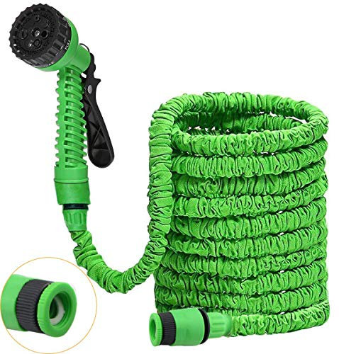 DAMIGRAM Flexibler Gartenschlauch, 25FT FlexiSchlauch Wasserschlauch Schlauch Flexi Dehnbarer Wasserschlauch Flexi Wonder Gartenteich Schlauch Bewässungs (Green)