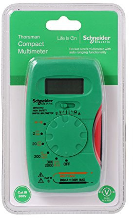 Schneider Electric Thorsman kompaktes Digitalmultimeter mit LCD-Display, 300V, Kategorie 4, Batterie 12V, 300V, grün, Artikelnummer IMT23212