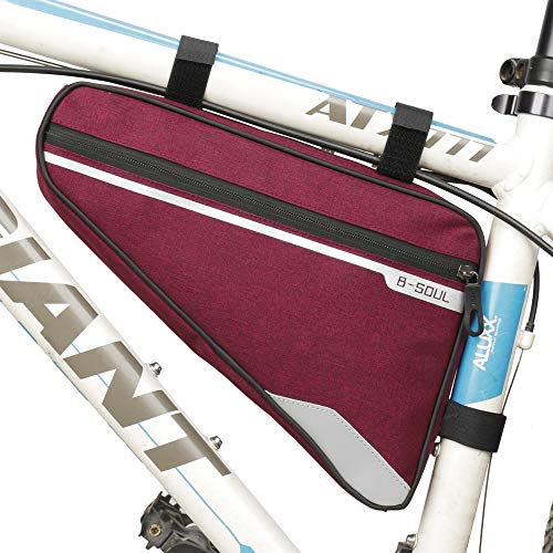 VOANZO Fahrrad Aufbewahrungsbox Rahmentasche, wasserdichte Fahrrad Dreieck Tasche Große Kapazität Satteltasche für Rennrad Mountainbike 290 x 200 x 50 mm (Rot)