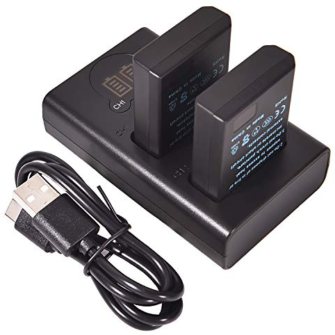 DSTE 2X EN-EL14 Rechange Batterie + Dual USB Charger avec écran LCD Compatible pour Nikon D3300,D3400,D5300,D5500,D5600,D3200,D5200,D5100,D3S DF,Coolpix P7000,P7100,Poignée de Batterie BG-2G