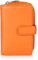 VISCONTI Portefeuille en 100% Cuir de Luxe pour Femme | Élégant Porte Monnaie Zippé | Blocage RFID | 16 Emplacements Cartes | Grande Capacité | Accessoire Indispensable - Orange (R13)