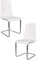 t m c s Tommychairs - Set 2 Chaises Cantilever Berlin avec Pieds en Acier chromé à Haute résistance et Assise en Bois Multicouche, rembourrée et revêtue en Cuir Artificial Blanc