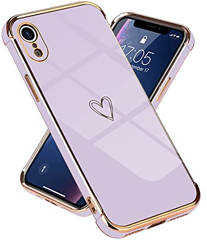 Lafunda Cover per iPhone XR, in Silicone TPU, Ultra Sottile, Antiurto, per iPhone XR, Colore: Lilla