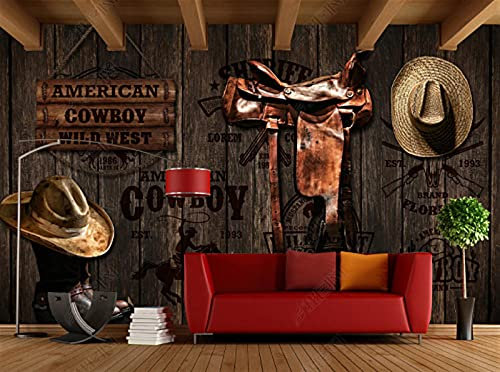 Decoration cuisine moderne Papier peint Western Cowboy Bar Papier peint intissé -200cmx140cm