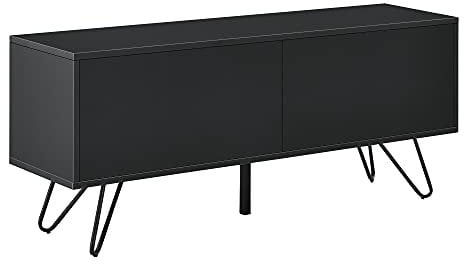 [en.casa] Sideboard Bollebygd mit 2 Schranktüren 46,5x110x30cm Kommode Wandschrank Wohnzimmerschrank Metallgestell Schwarz