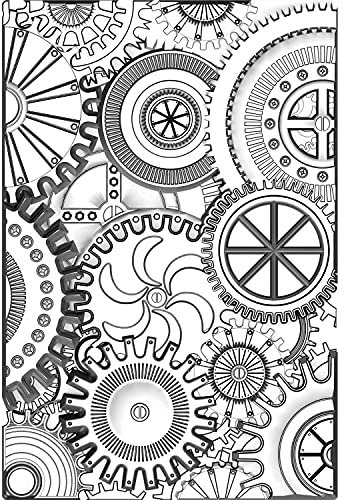 Sizzix by 3—D Texture Fades Embossing Folder Mini Mechanics di Tim Holtz, 665633, plastica PP, Multicolour, Taglia unica