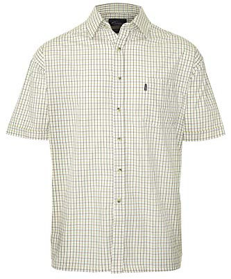 WALKER AND HAWKES - Men's Easy Care Short Sleeve Country Shirt - Green - X-Large (44'')