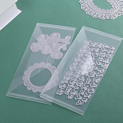 Demiawaking 10Pcs Transparente Aufbewahrungstasche für Cutting Dies Scrapbooking Schablone Aufbewahrung Stanzschablonen Kartenherstellung Briefmarken Organizer Tasche Sichthüllen (11.5x24.5CM))