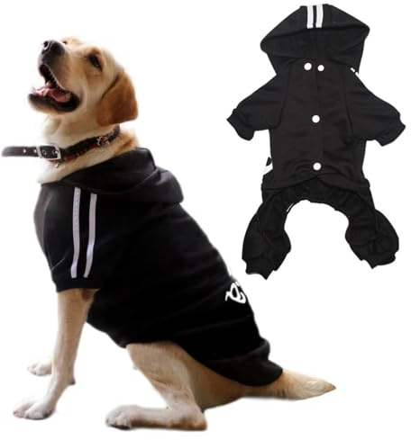 Vêtements à Capuche pour Chien Chandail pour Chien 4 Jambes Body Pantalons en Coton Chaud Sportswear Hoodie pour Chiot Moyen et Grand Chien Chat
